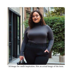 J Crew Heather Gray XXL Plus Sized Turtleneck Long sleeve t-shirt Dark Academia